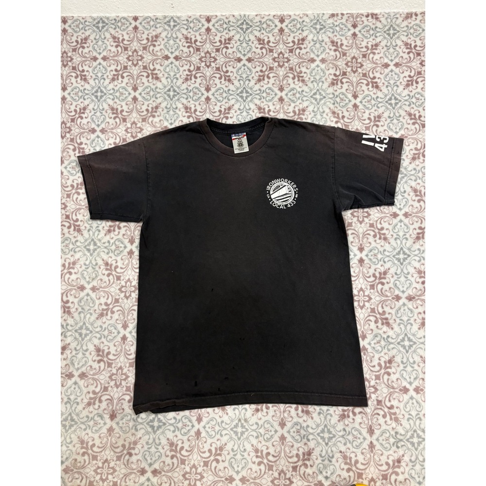 Vintage Union Made Ironworkers Local 433 T-Shirt Raiders Graphic Black Large